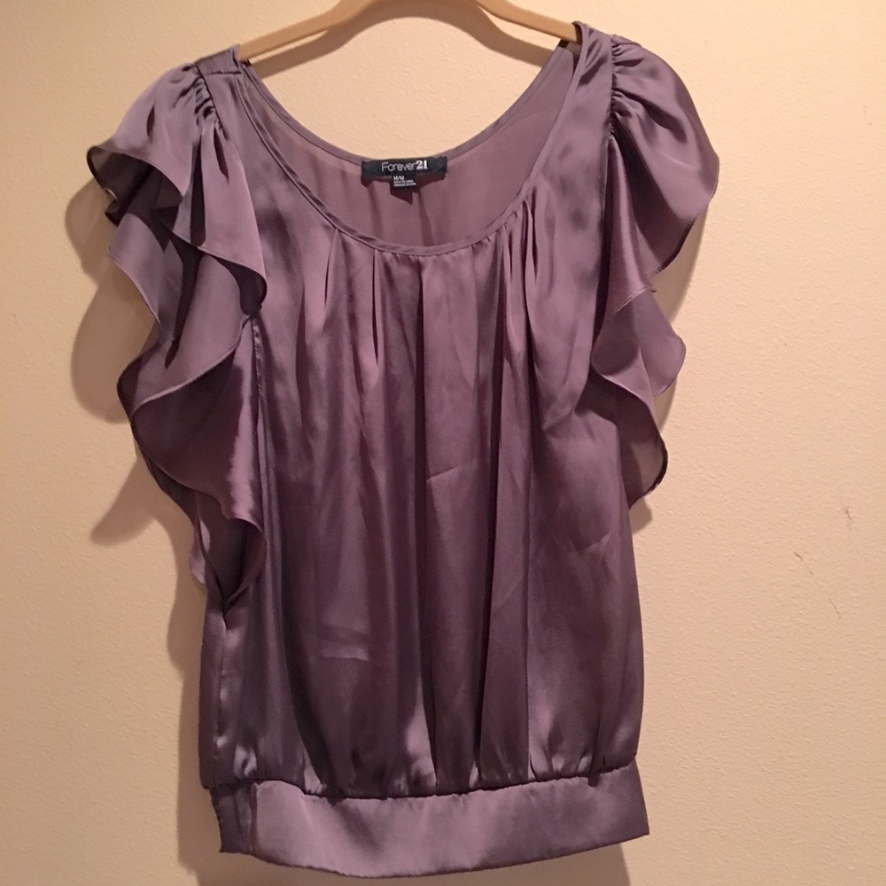 F21 satin party blouse